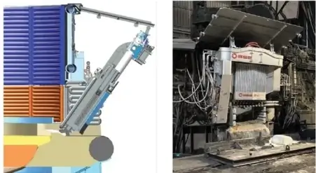Figure 10. Position of the automatic furnace door at the moment of top charging